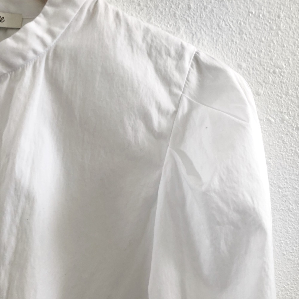 MADEWELL Paulina Cotton Poplin Band Collar Button-Up Shirt Size Medium - Picture 6 of 9